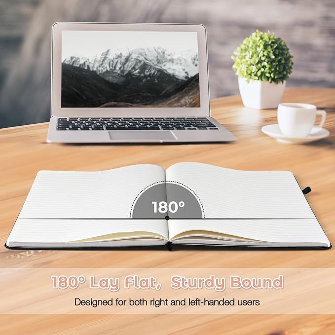 College Ruled Notebook, A4 Hardcover Leather Notebook - Image 3