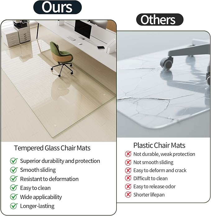 Koonmi Tempered Glass Chair Mat - Image 6