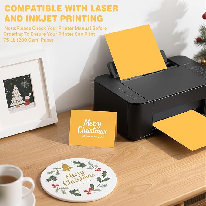 Yellow Cardstock 8.5 X 11, 80 Sheets Card Stock, 75lb/ 200gsm Copy Paper - Image 4