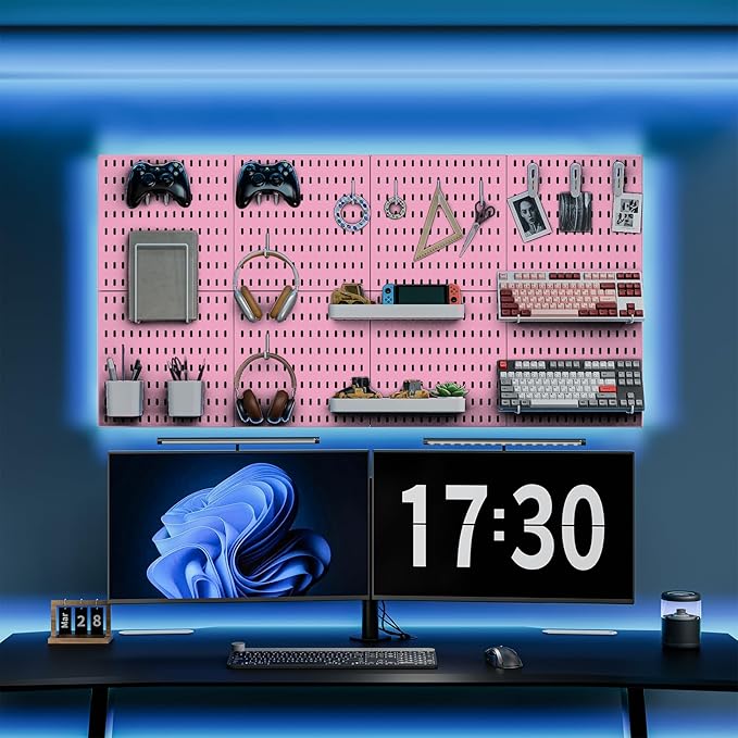 MULSAME Pegboard Combination Kit, 25.2" x 25.2" Wall Mounted Storage Set - Image 2