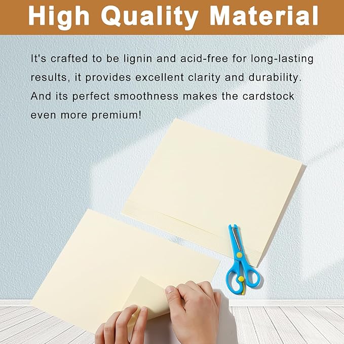 Silunkia 28 Sheets Cream Cardstock 8.5 x 11 Ivory Paper, 250gsm/92lb Off White - Image 4