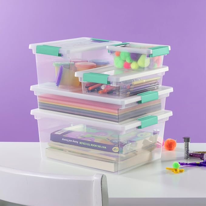Sterilite 6-Pack Clip Box, Stackable Clear Plastic Bins - Image 7