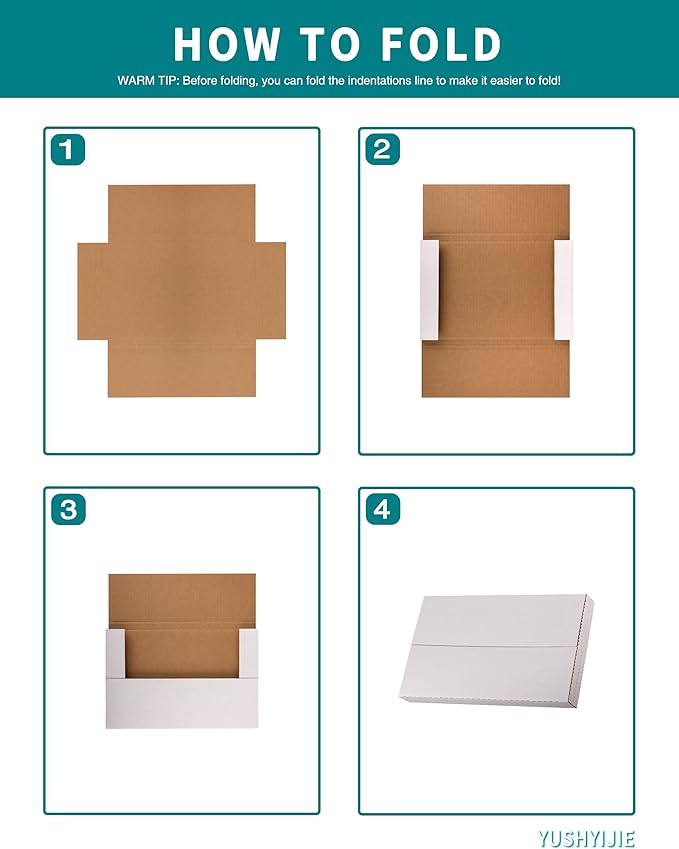 YUSHYIJIE 9x6x1.3 inch Small Shipping Boxes, 25 Pack - Image 6