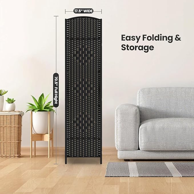 Cocosica 4 Panel Room Divider, 6Ft Folding Privacy Screen, Tall - Image 7