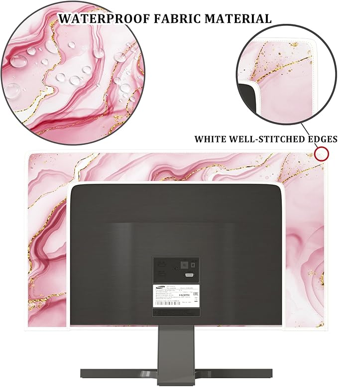 Baocicco Gold Pink Marble Waterproof TV Display Screen Cover 70 Inch TV - Image 3