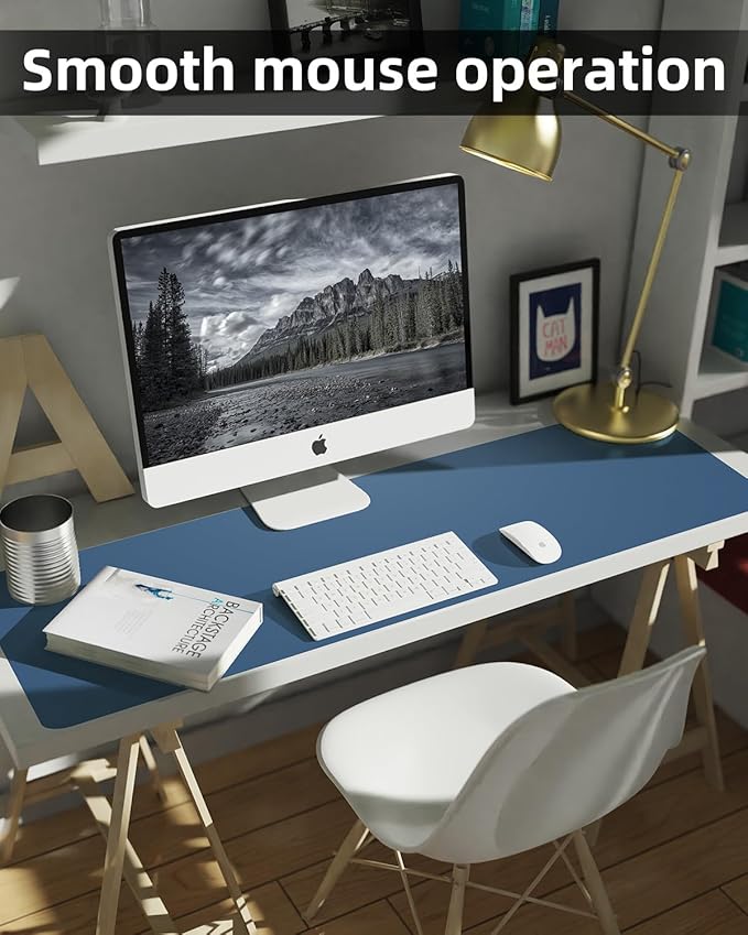 Leather Desk Pad Protector, Large Desk Mat, Mouse Pad, Non-Slip PU Leather Desk - Image 4