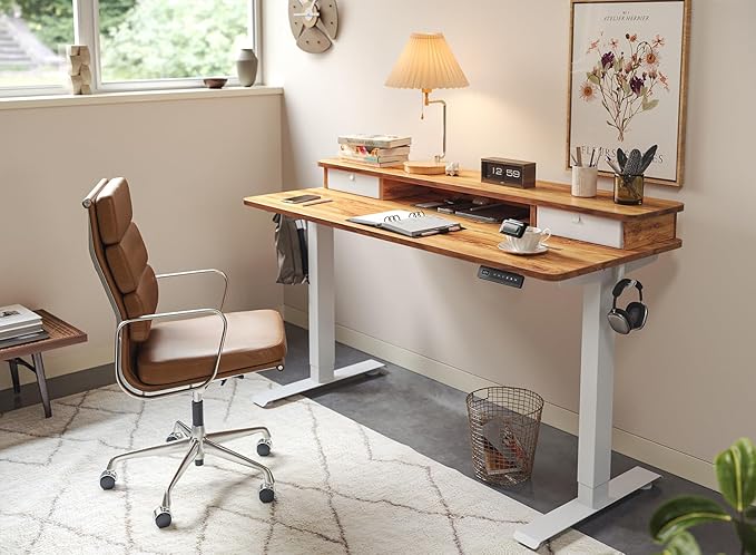 FEZIBO 63 x 28 Inch Deeper Height Adjustable Electric Standing Desk - Image 8