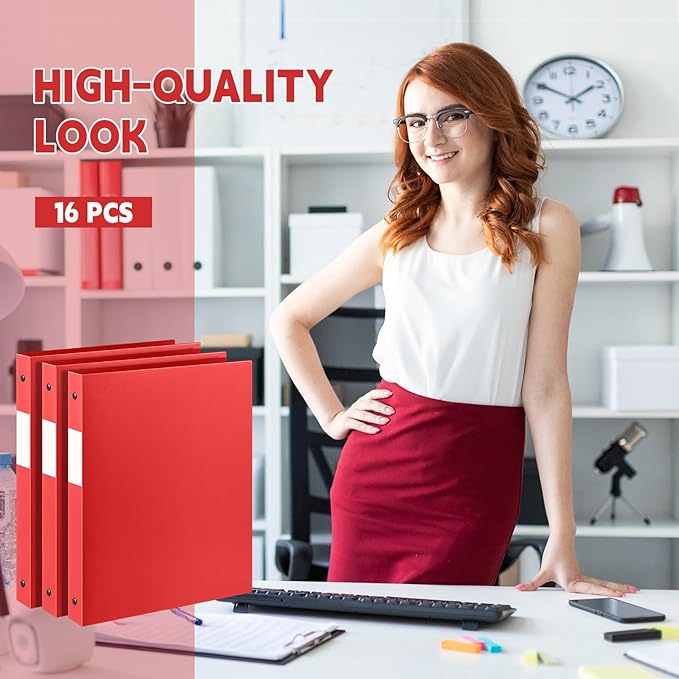 Henoyso 16 Pcs 3 Ring Binder 0.5 Inch Round Fits Letter Size 8.5'' x 11'' Paper - Image 5