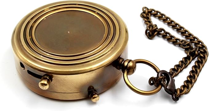 US HANDICRAFTS I Am Your Anchor, Strength Engraved Brass Compass | Portable - Image 5