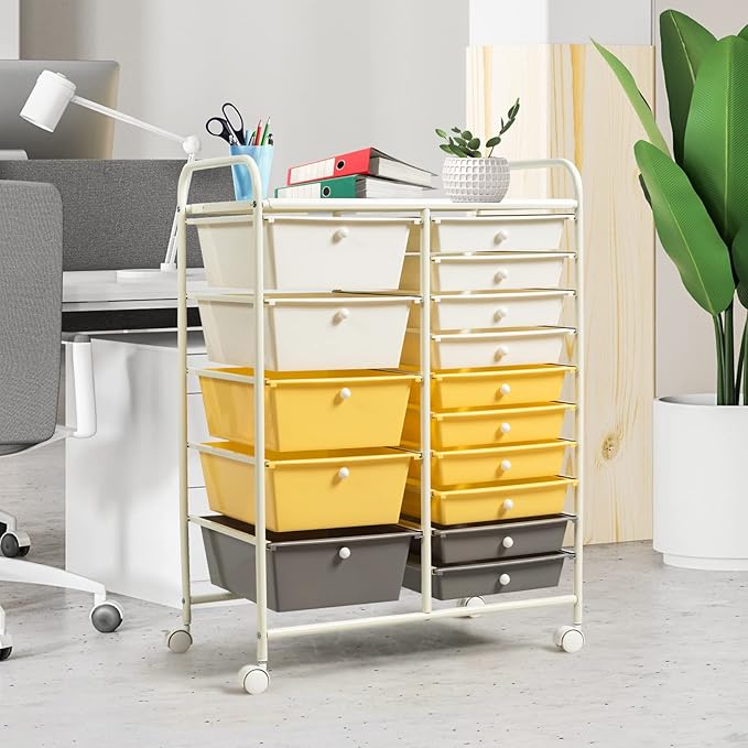 GLACER 15 Drawers Rolling Cart, Storage Cart - Image 8