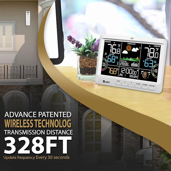 Weather Station Indoor Outdoor Thermometer Wireless, Home Atomic Clock - Image 2