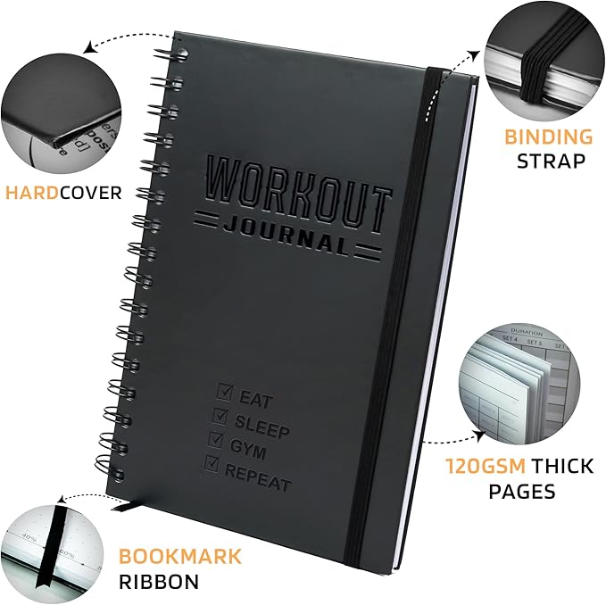 Nextnoid Hardcover Fitness Planner Workout Journal - Image 2