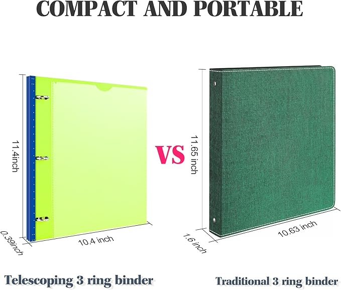 INFUN 1 Inch Telescoping 3 Ring Binder - Image 3
