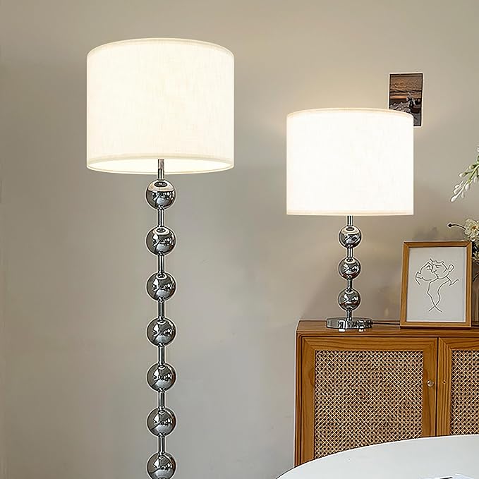 White Linen lampshades Large Drum Lamp Shade 16" Top x 16" Bottom x 12" High - Image 5
