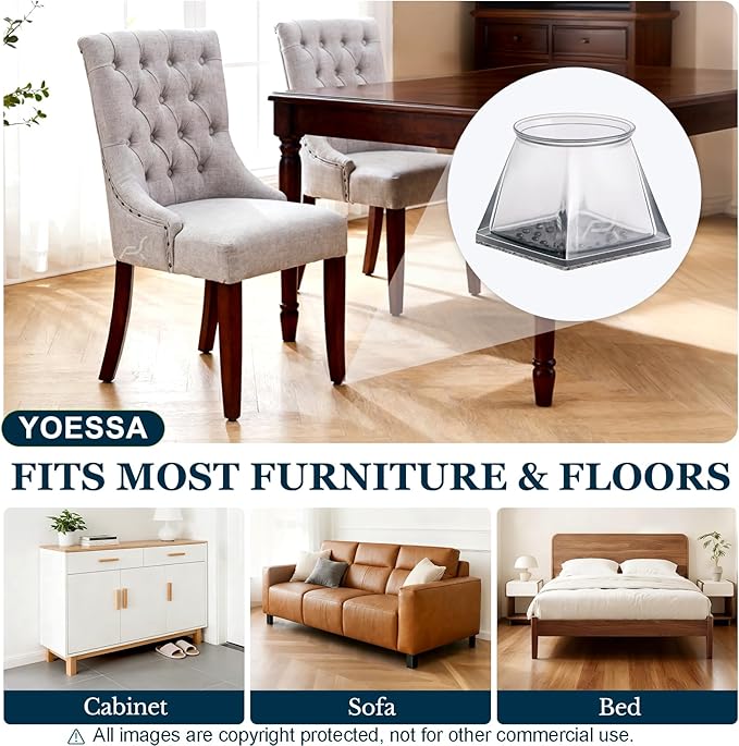 32 Pcs Square Chair Leg Floor Protectors - Image 5