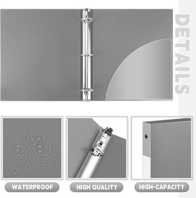 Henoyso 36 Pcs 3 Ring Binder 0.5 Inch Round Fits Letter Size 8.5'' x 11'' Paper - Image 4