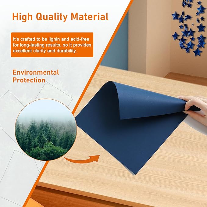 100 Sheets Navy Blue Cardstock 8.5 x 11 Scrapbooking Paper, 75lb Heavyweight - Image 5