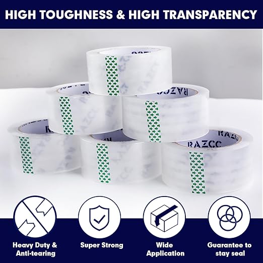 RAZCC Packing Tape, 36 Rolls Clear Heavy Duty Packaging Tape - Image 3