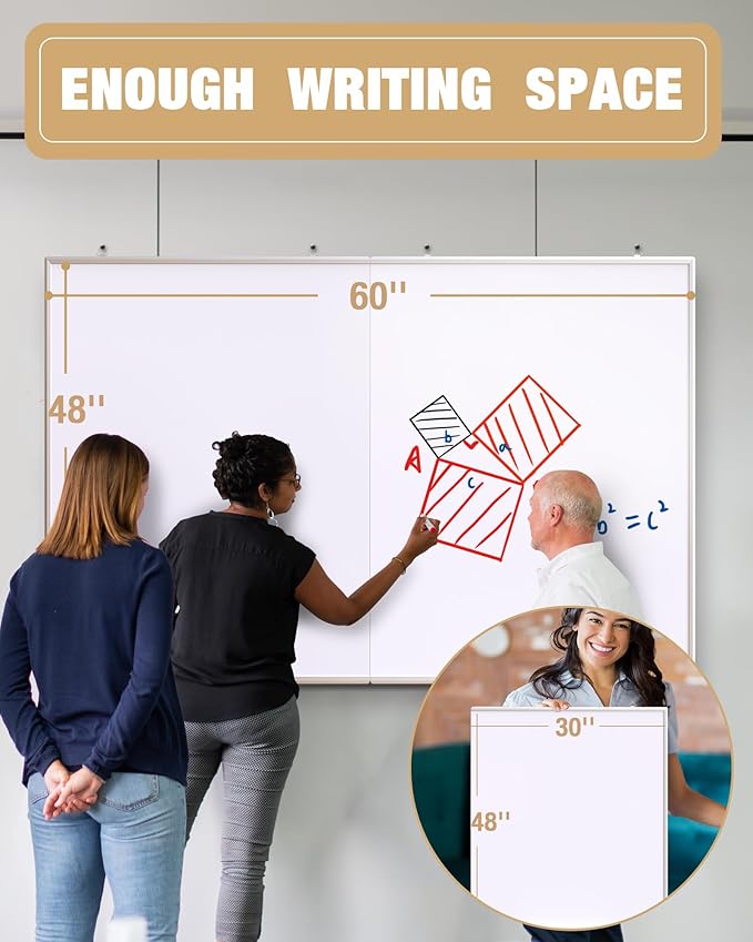 60"X 48" Large Magnetic Dry Erase Whiteboard, Wall Hanging Board - Image 7