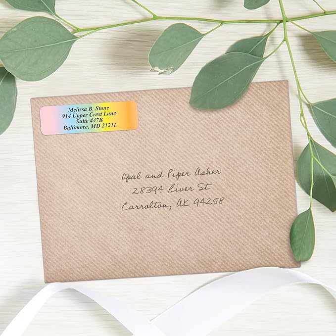 Cascading Rainbow Medley Personalized Return Address Labels - Image 3