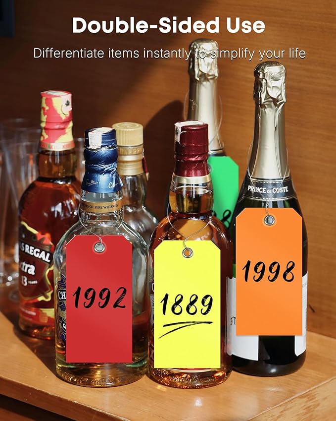 Uniclife 200 Pcs Plastic Tags for Labeling 4 Colors, 4.7"x 2.36" Plastic - Image 2