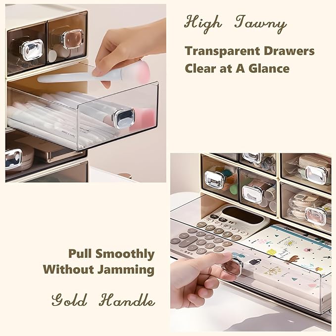 Spacious Desk Drawers, Stackable Desktop Organizer, Plastic Storage Box - Image 5