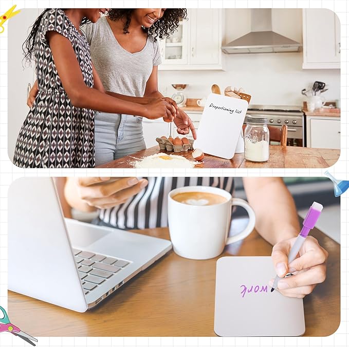 Affrolling 2 Sets Small Whiteboard Dry Erase Boards 5" x7'' Mini Double Sided - Image 6