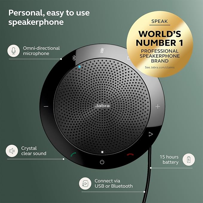 Jabra Speak 510 Portable, USB or Wireless Bluetooth Speaker - Image 2