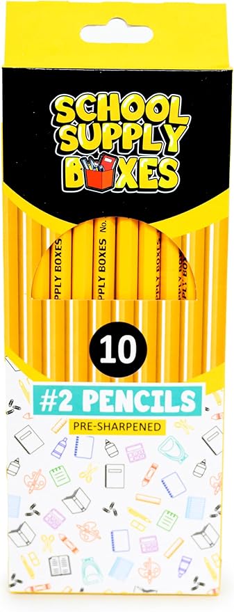 School Supply Boxes | 10 ct. Wooden Pencil Pack | 12 Packs | Pre-Sharpened No. by SchoolSupplyBoxes