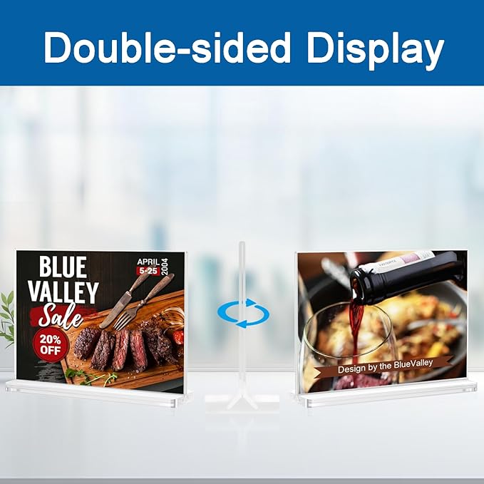 BlueValley Clear Acrylic Sign Holder 7x5 Inch - Image 3