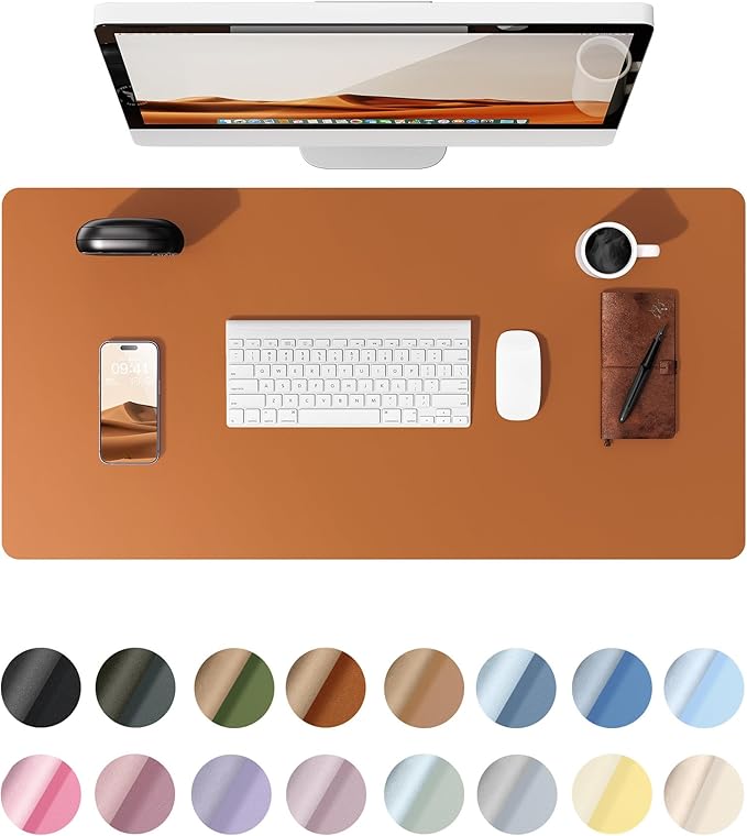 YSAGi Desk Pad Protector, Large Mouse Mat, Non-Slip PU Leather Waterproof by YSAGi