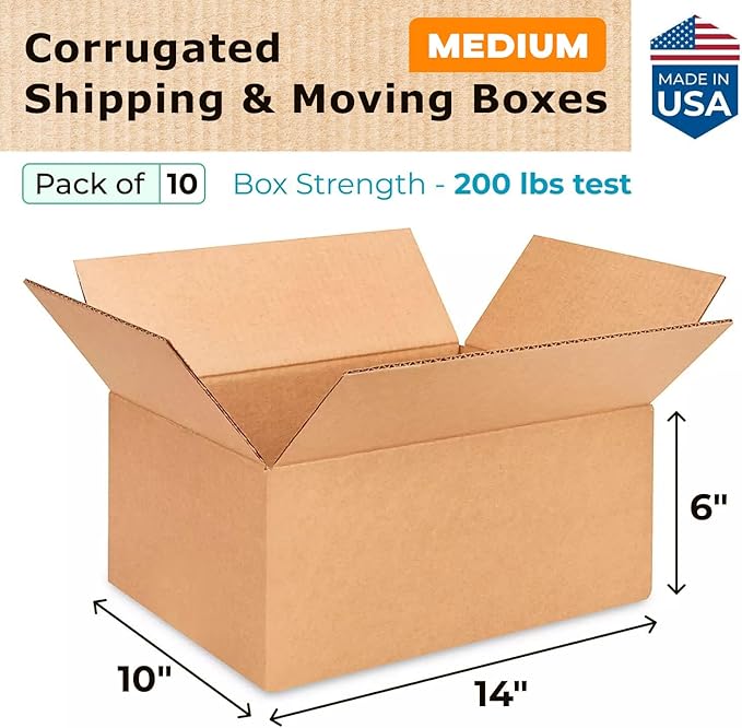 Medium Moving & Shipping Boxes 14x10x6 inches - Image 2