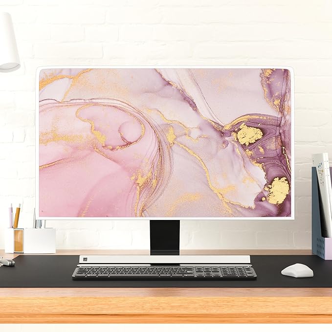Baocicco Pink Gold Marble Waterproof Screen TV Cover 45, 48 Inch Decorative - Image 4