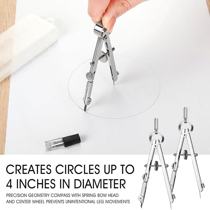 Zonon 12 Pcs Compass for Geometry Compass Bulk for Classroom Math Students - Image 4