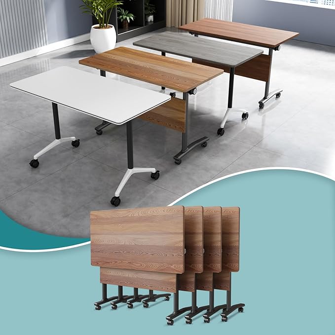 WYMHYZ Conference Table Flip Top Mobile Conference Room Tables, Folding by WYMHYZ