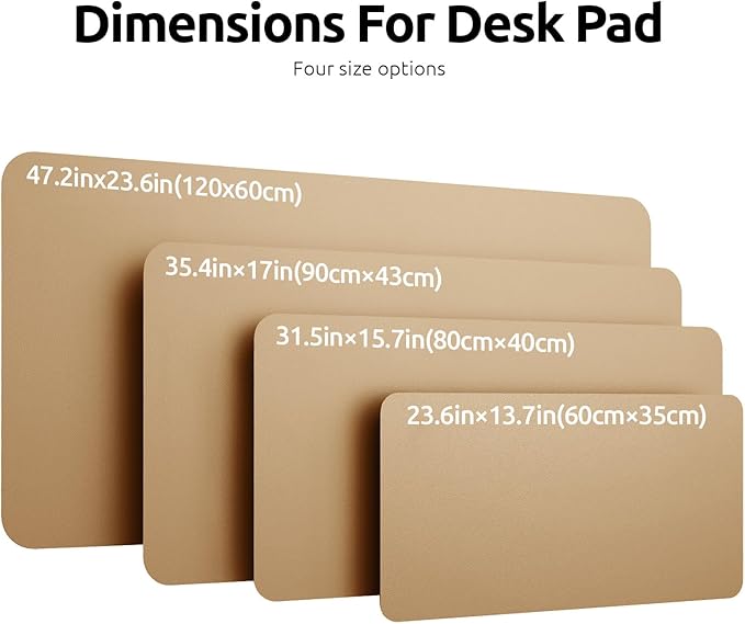 YSAGi Leather Desk Protector, Office Mat, Large Mouse Mat, Non-Slip PU Leather - Image 4