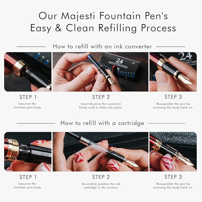 Wordsworth & Black Majesti Fountain Pen-, Luxury Case, Chrome Finish; Fine Nib- - Image 9