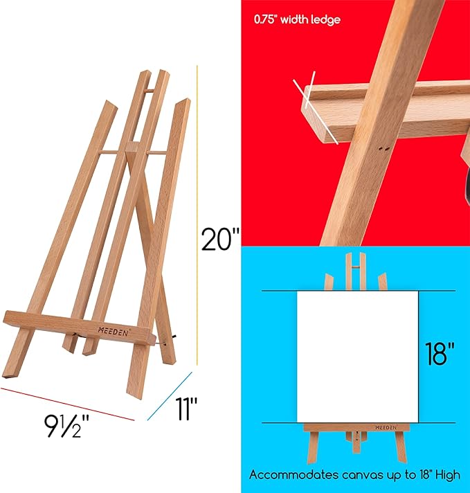 MEEDEN 6 Pack 20 Inch Art Beech Wooden Tabletop Easel - Image 2