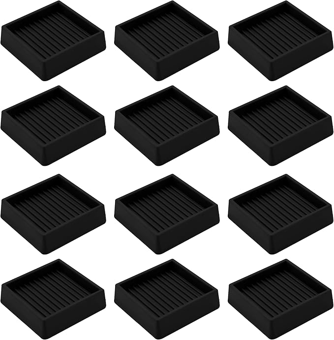VOCOMO 2X2 Rubber Caster Cups, Non Slip Furniture Pads, Anti-Slip Gripper by VOCOMO
