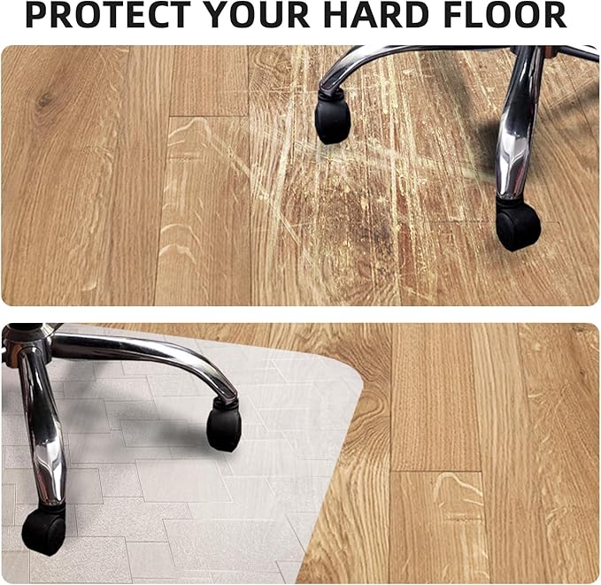Chair Mat for Hardwood Floor, 45x53 inches Floor Mat Protector for Office Chair - Image 5