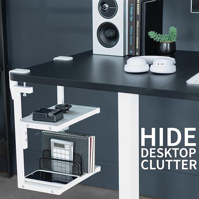VIVO Clamp-on 13 inch Above or Below Desk 2-Tier Shelving Unit - Image 6