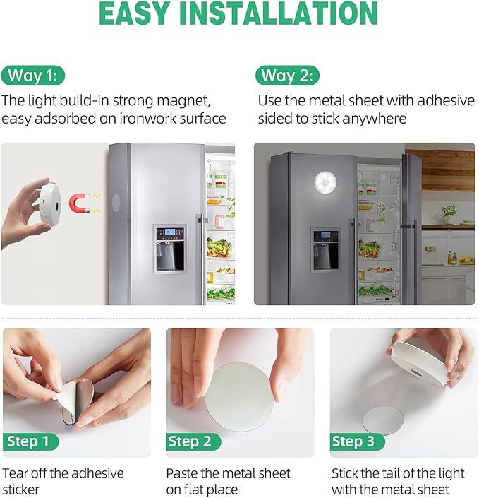 LED Closet Lights Motion Sensor Puck Light, Rechargeable Step Puck Lights - Image 5