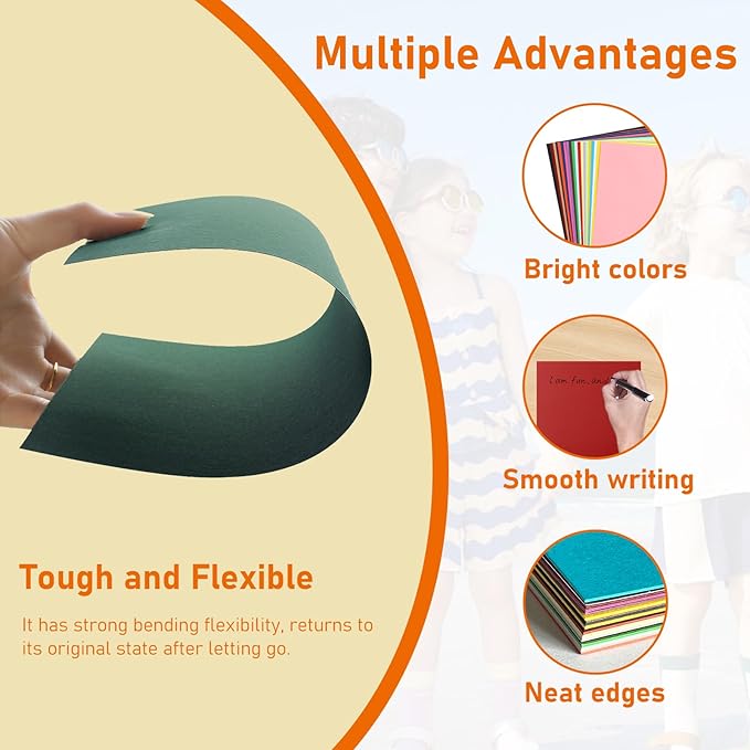 Guakicae 40 Sheets Colored Cardstock 8.5 x 11 Craft Paper, 20 Assorted Colors - Image 3