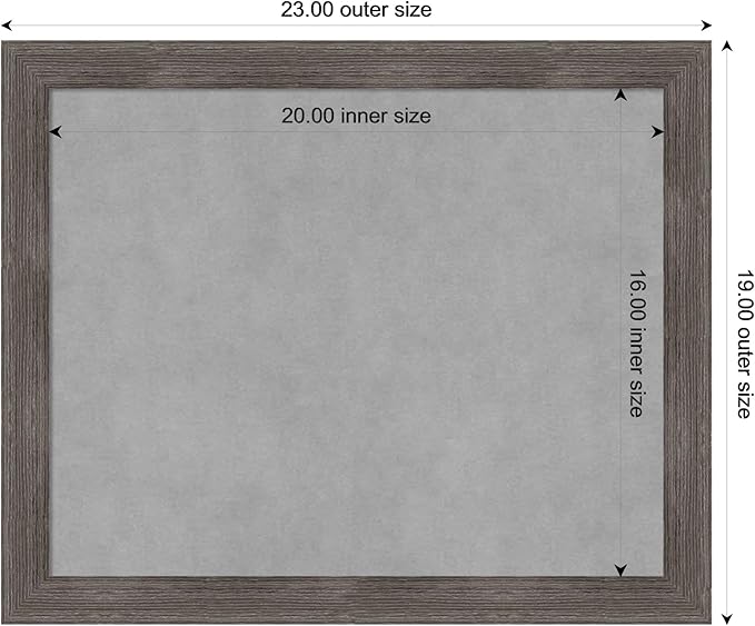 Amanti Art Grey Framed Magnetic Board 19x23 Small Vision Board - Image 4