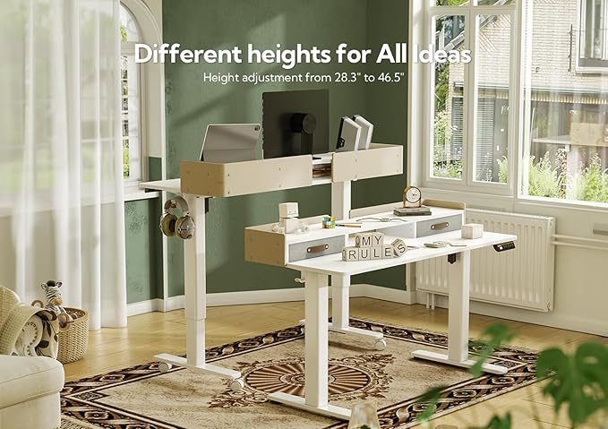 Claiks Standing Desk with Drawers, Adjustable Stand Up Electric Standing Desk - Image 6