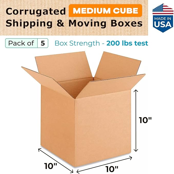 IDL Packaging Cube Corrugated Shipping Boxes 10"L x 10”W x 10"H - Image 2