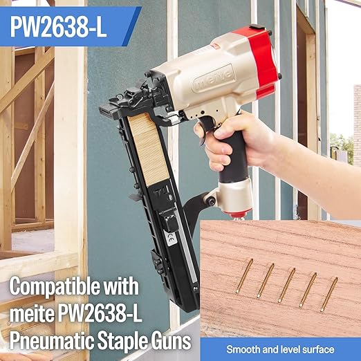 meite 16 Gauge 1-Inch Wide Crown Staples 3/4'' Leg, Galvanized P-Type Heavy - Image 5