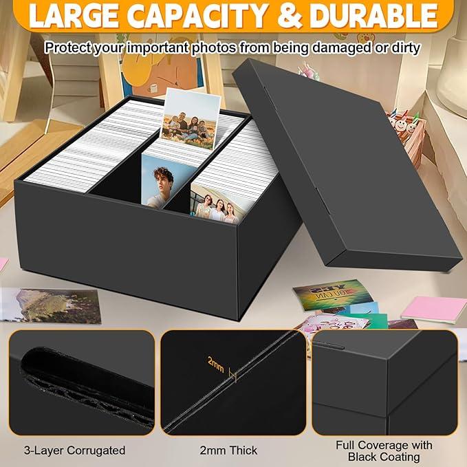 REAQUE 3 Pack Photo Storage Boxes - Image 3