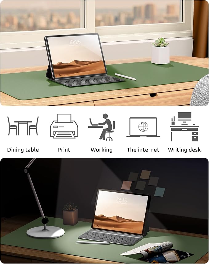 YSAGi Leather Desk Protector, Office Mat, Large Mouse Mat, Non-Slip PU Leather - Image 6