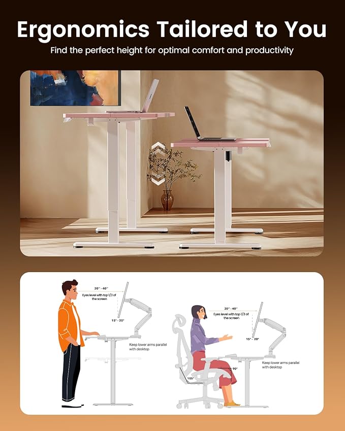 ErGear Height Adjustable Electric Standing Desk, 55 x 27.5 Inches Sit Stand up - Image 7